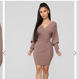 NWT Sweater skirt set Taupe